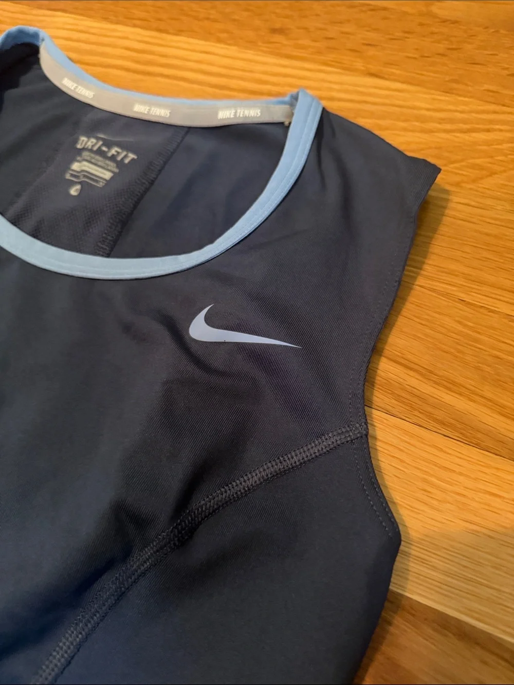 Nike Navy and Light Blue Dri-FIT Women's Tank